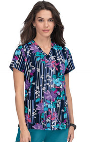 1029PR Early Energy Top — Striped Floral