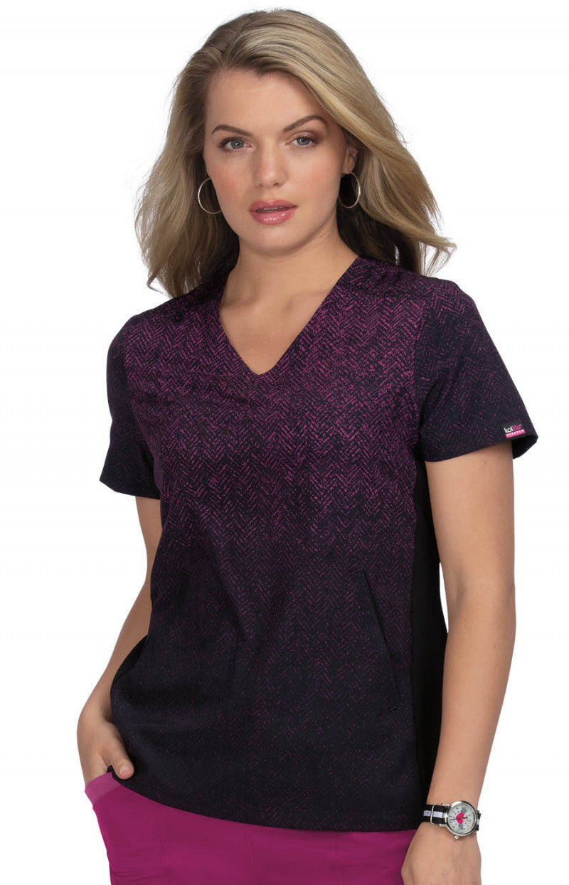 1046PR Passion Top — Herringbone Raspberry Ombre