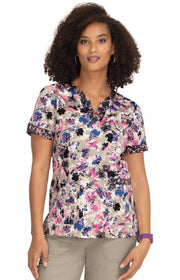 1070PR Stretch Elena Top — Watercolor Petals