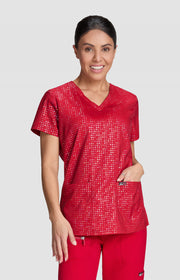 1082PR Velora Top — Iridescent Dot Ruby