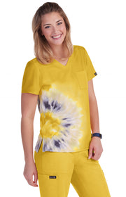 1114PLM Lani Top — Heather Mango Splash