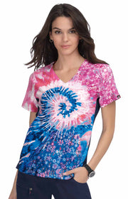 370PLM Reform Placement Top — Groovy Floral Navy/Elec Blue/Coral