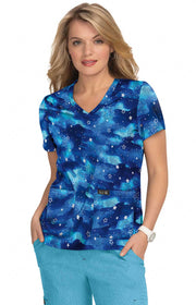 384PR Leslie Top — Camo Starlette Electric Blue
