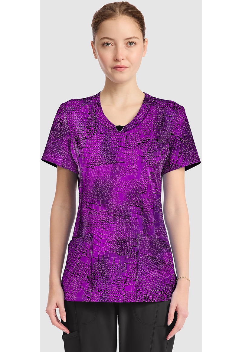 CK609 Round Print Neck Top