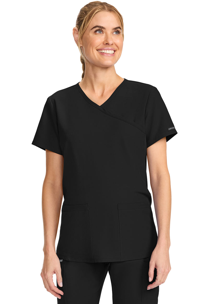 CK701A Maternity Mock Wrap V-Neck Top