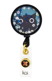 A156A Shaker Badge Reel — Flower Cat