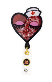 A156A Shaker Badge Reel — Nurse Heart