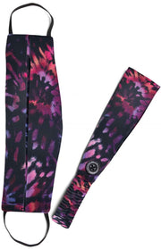 A162 Fashion Mask + Headband Set — Spiral Tie Dye