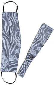 A162 Fashion Mask + Headband Set — Zebra Snake Burnout Heather Grey