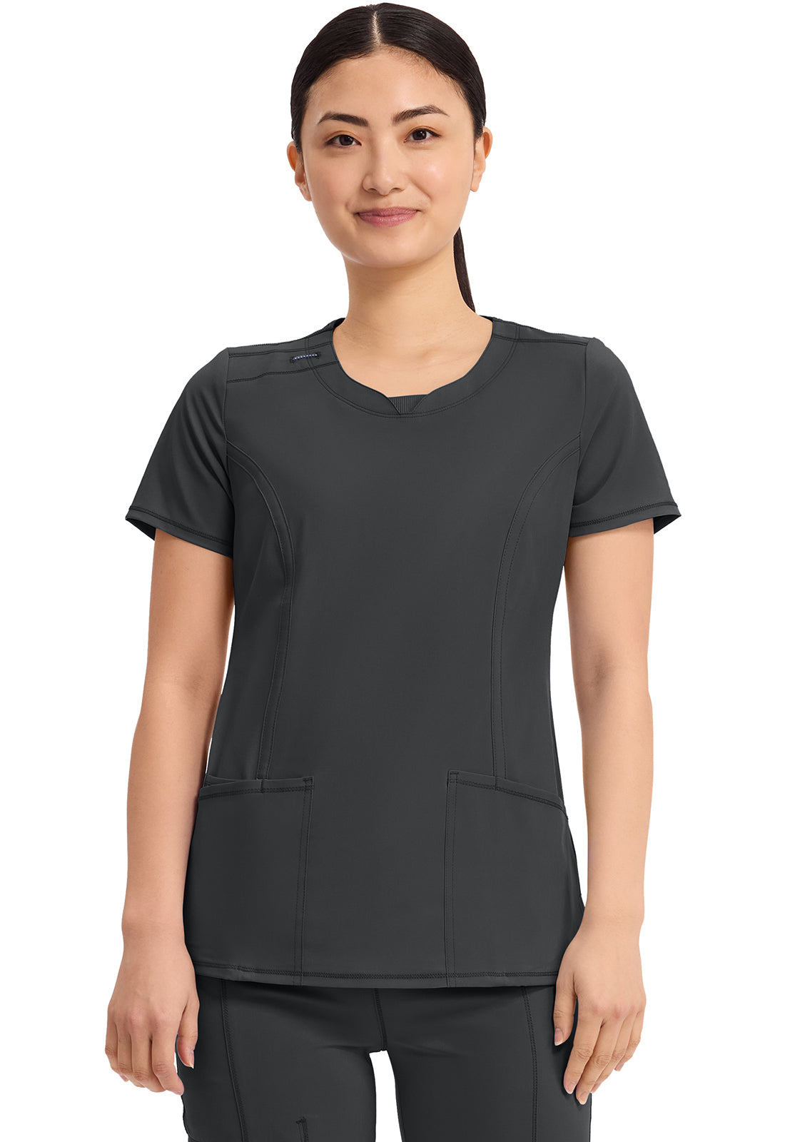 CHEROKEE 2624A Round Neck Top — Black