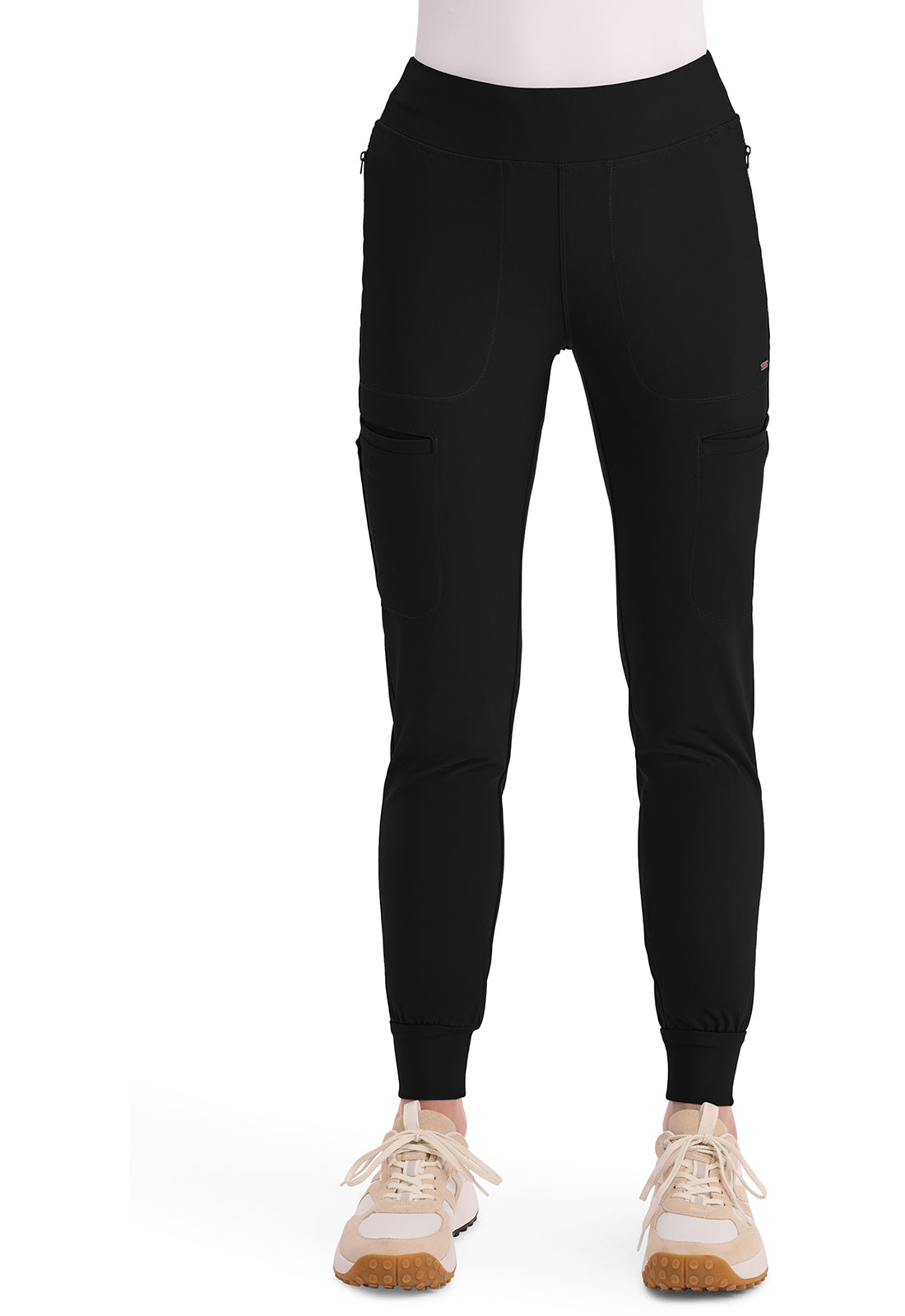 CHEROKEE CK092 Mid Rise Tapered Leg Drawstring Pant — Black