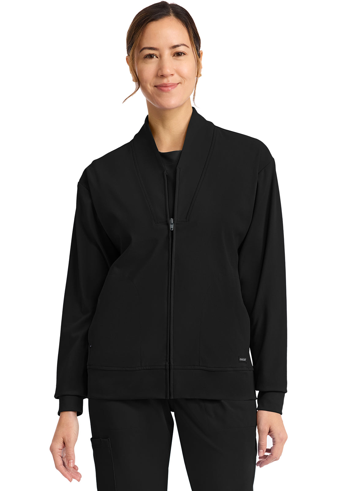 CHEROKEE CK353 Women's Zip-Up Warm-Up Jacket — Black