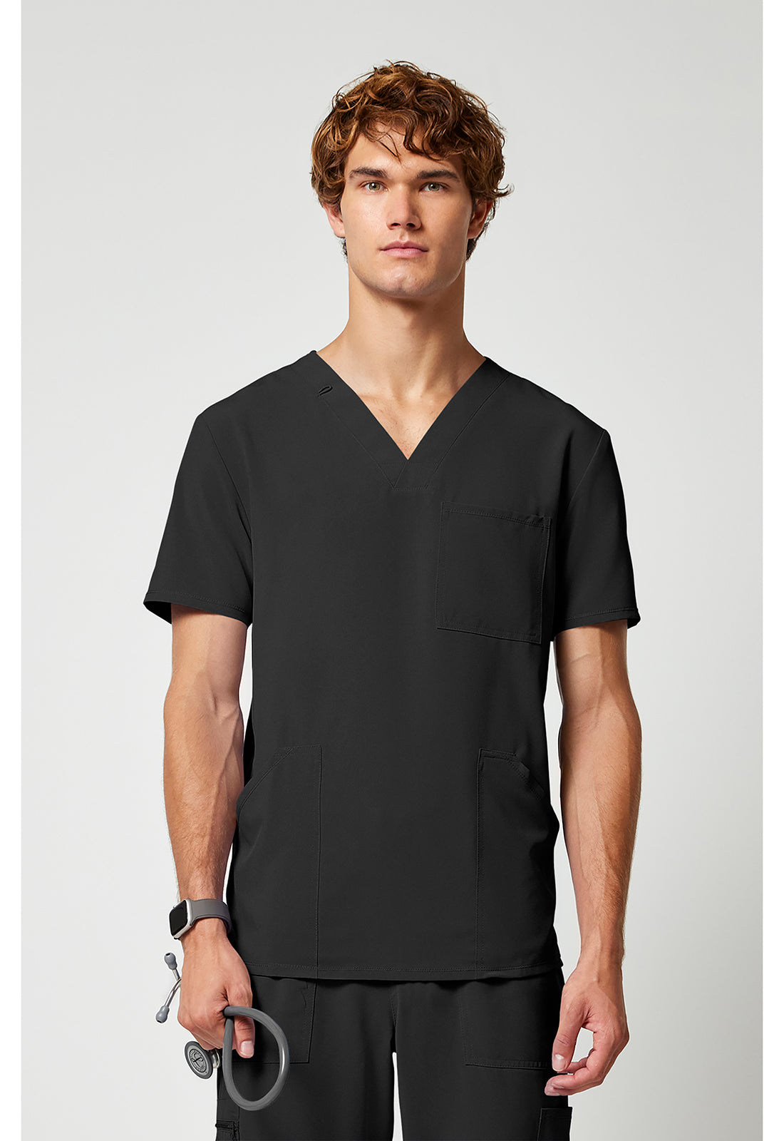 CHEROKEE CKA686 Men's V-Neck Top — Black