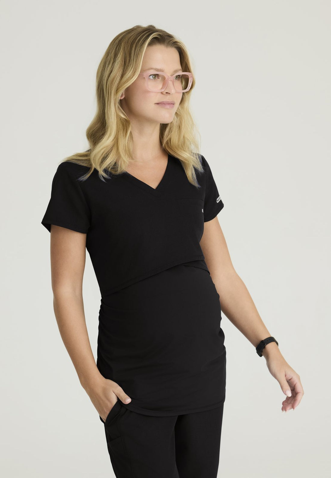 SKT269 Bloom Maternity Top — BLACK