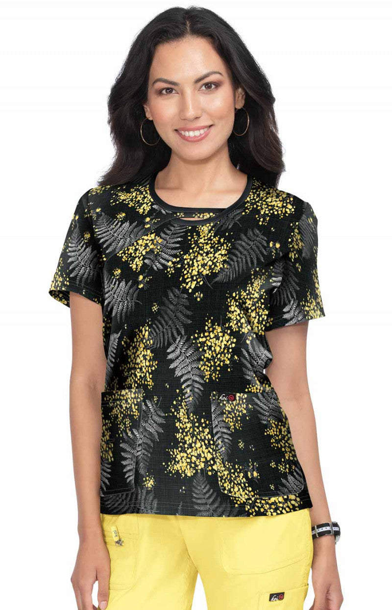 1027PR Lola Top — Babys Breath Floral