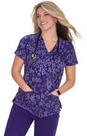 1029PR Early Energy Top — Tonal Cheetah Grape/Wisteria