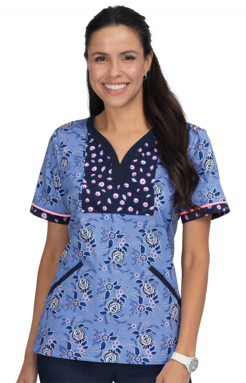 1054PR Stretch Lennon Top — Vintage Floral