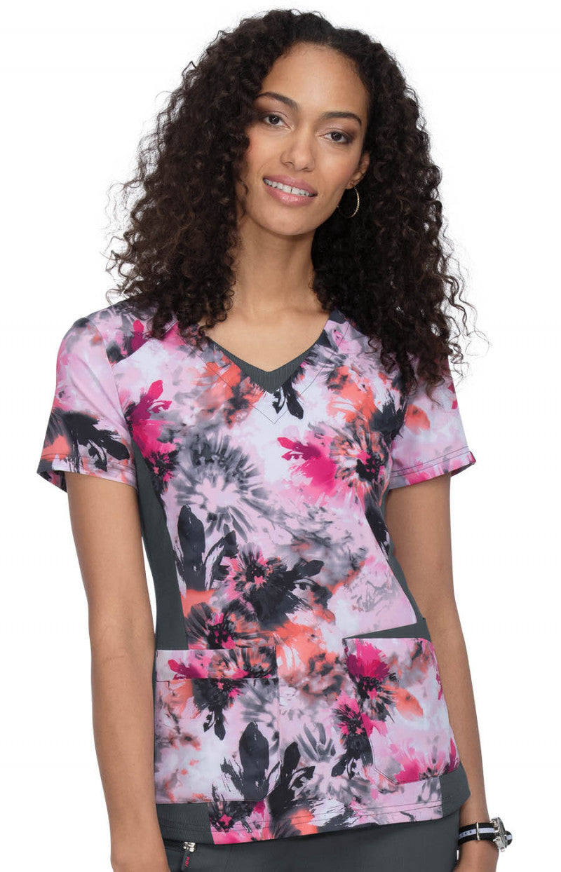 1057PR Nadi Top — Tie Dye Floral Pinks