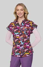 1093PRA Ari Top — Floral Kitties