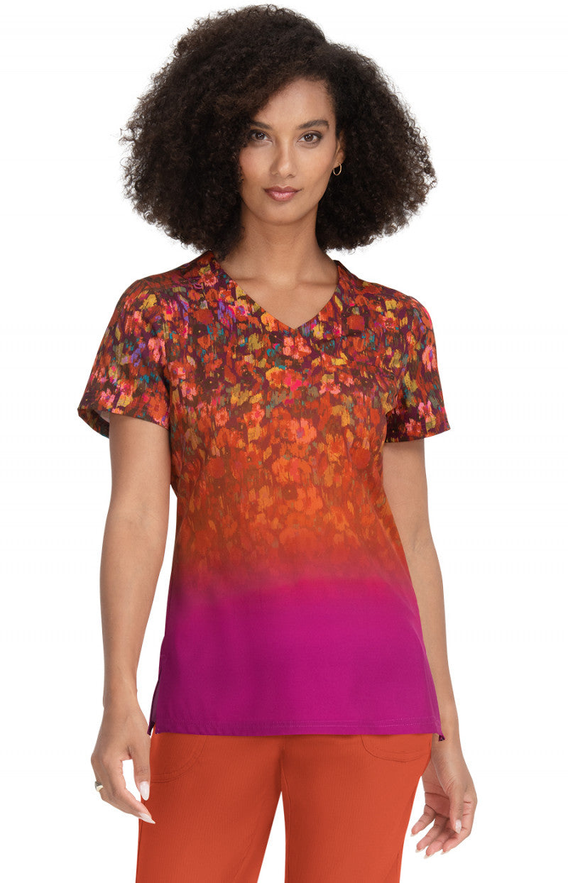 1096PLM Meena Placement Top — Ombre Floral