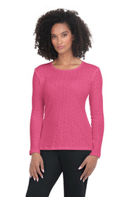 1110 Rohan Tee — Heart Pointelle Geranium
