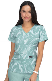 384PR Leslie Top — Sage All Over Marble