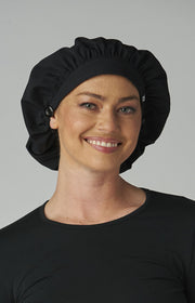 A174 Bouffant Cap — Black
