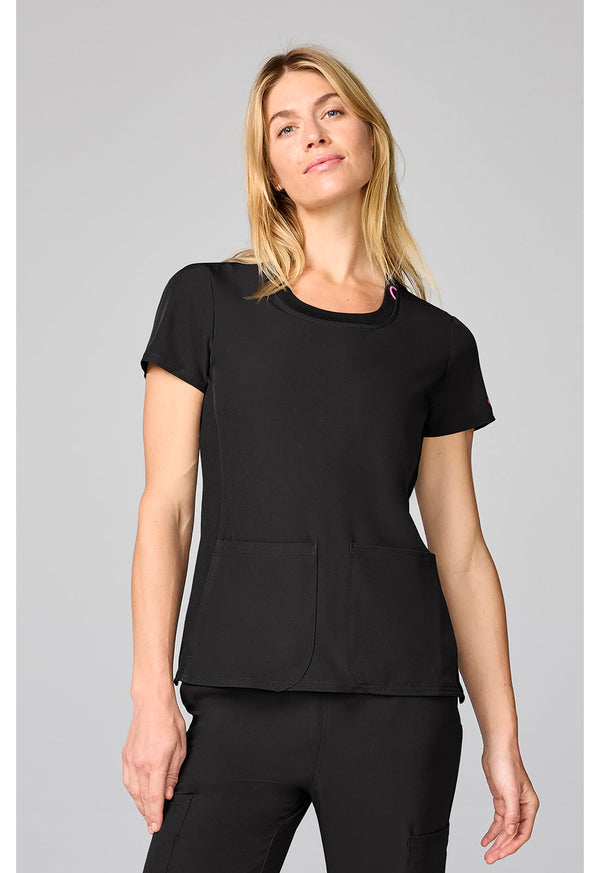 Med Couture MC00027 Four Pocket Round Neck Top