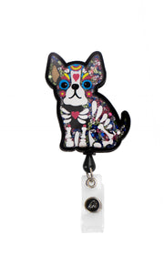 A156 Shaker Badge Reel — Skeleton Dog