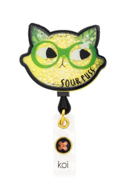 A156A Shaker Badge Reel — Sour Puss