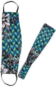 A162 Fashion Mask + Headband Set — Geo Leaves