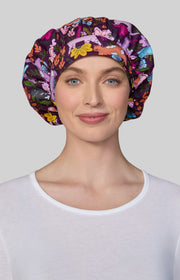 A174PRA Bouffant Cap — Floral Kitties