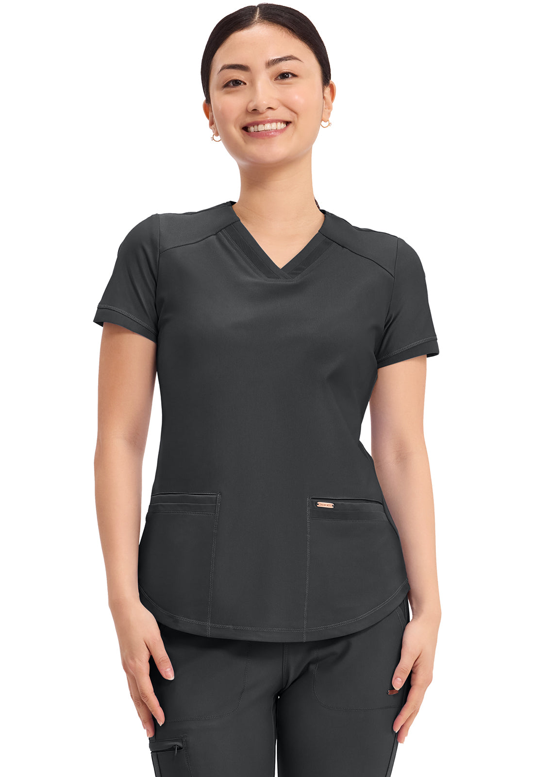 CHEROKEE CK840 V-Neck Top — Black