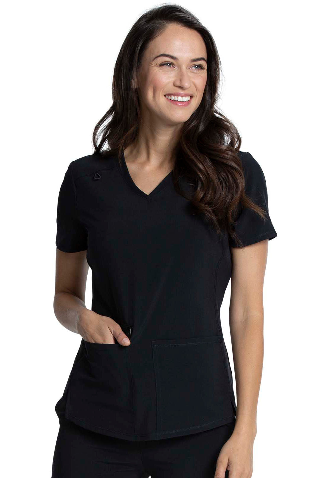 CHEROKEE CKA685 V-Neck Top — Black