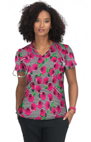F101PR Doll Top — Houndstooth Rose
