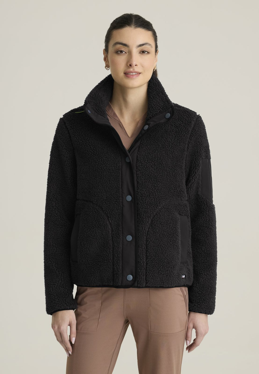 GRSJ941 Carol Sherpa Jacket — BLACK