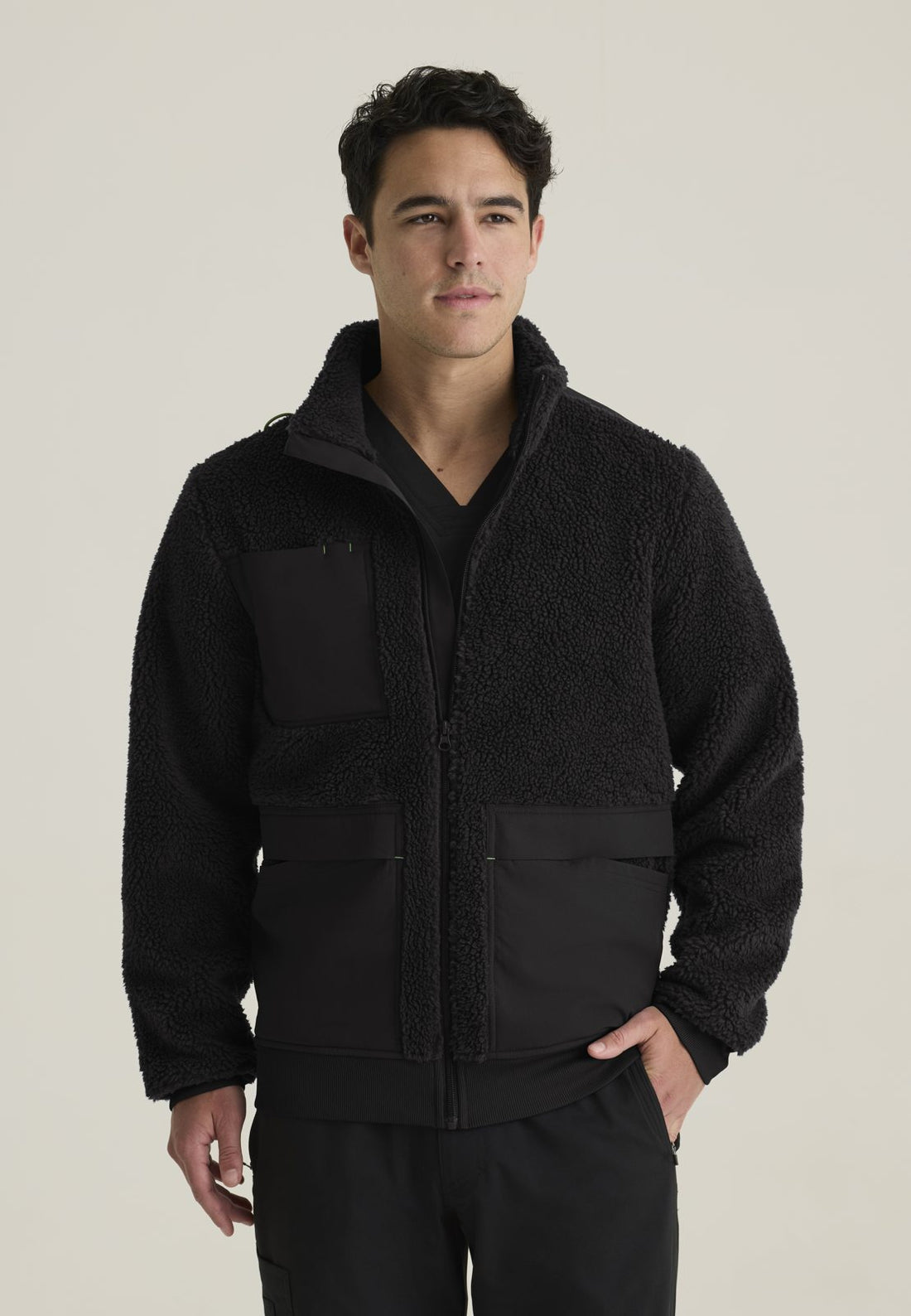 GRSJ942 Randin Sherpa Jacket — BLACK