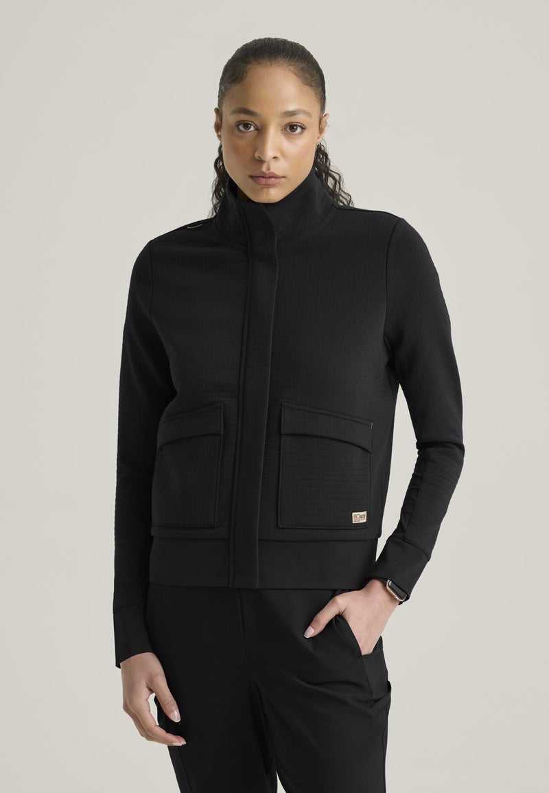 GSSJ943 Regina Waffle Jacket — BLACK