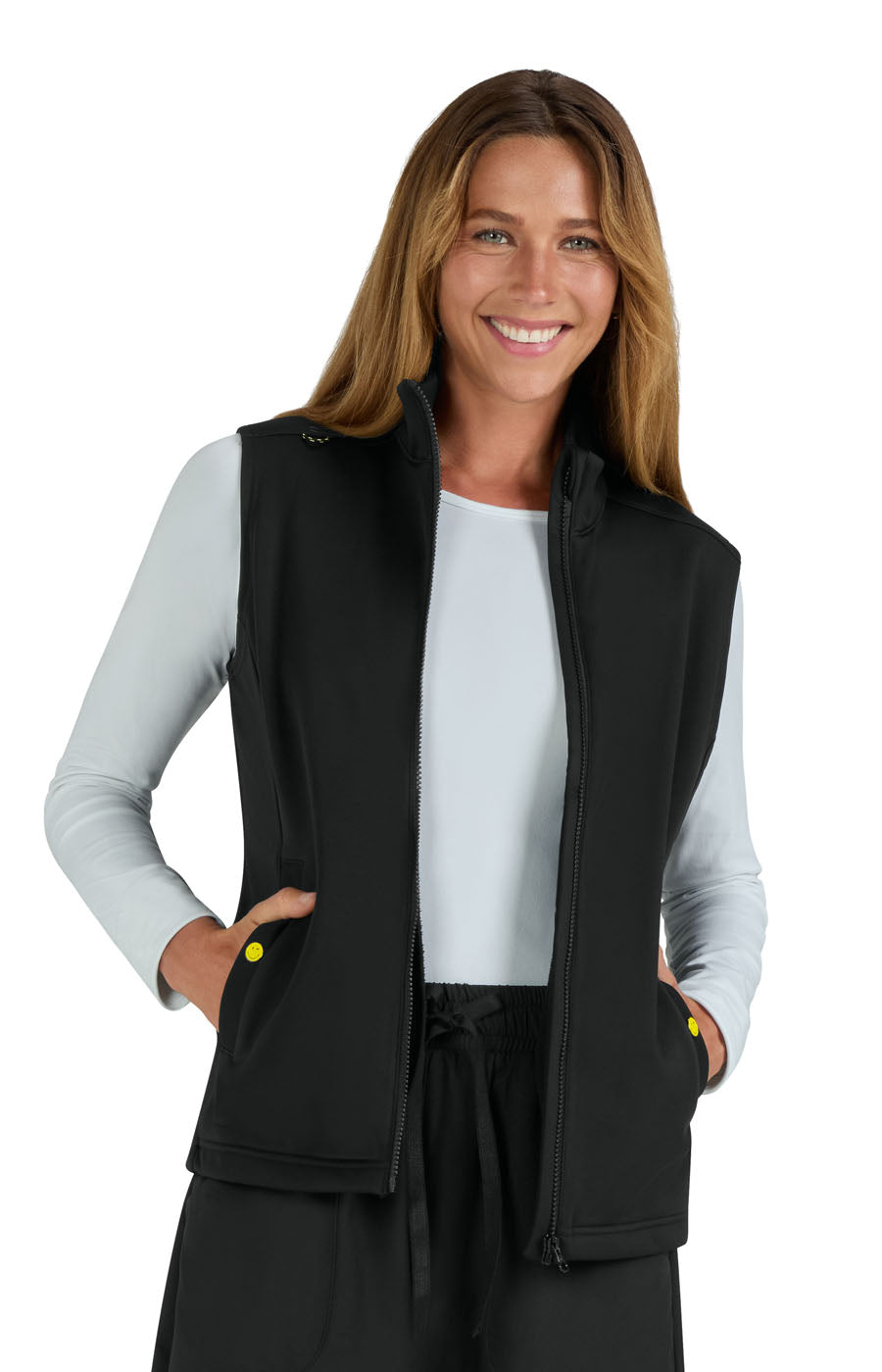 S402 Amused Fleece Vest — Black