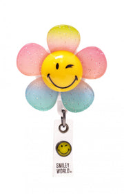 SA109 Badge Reel — 3D Smiley Flower