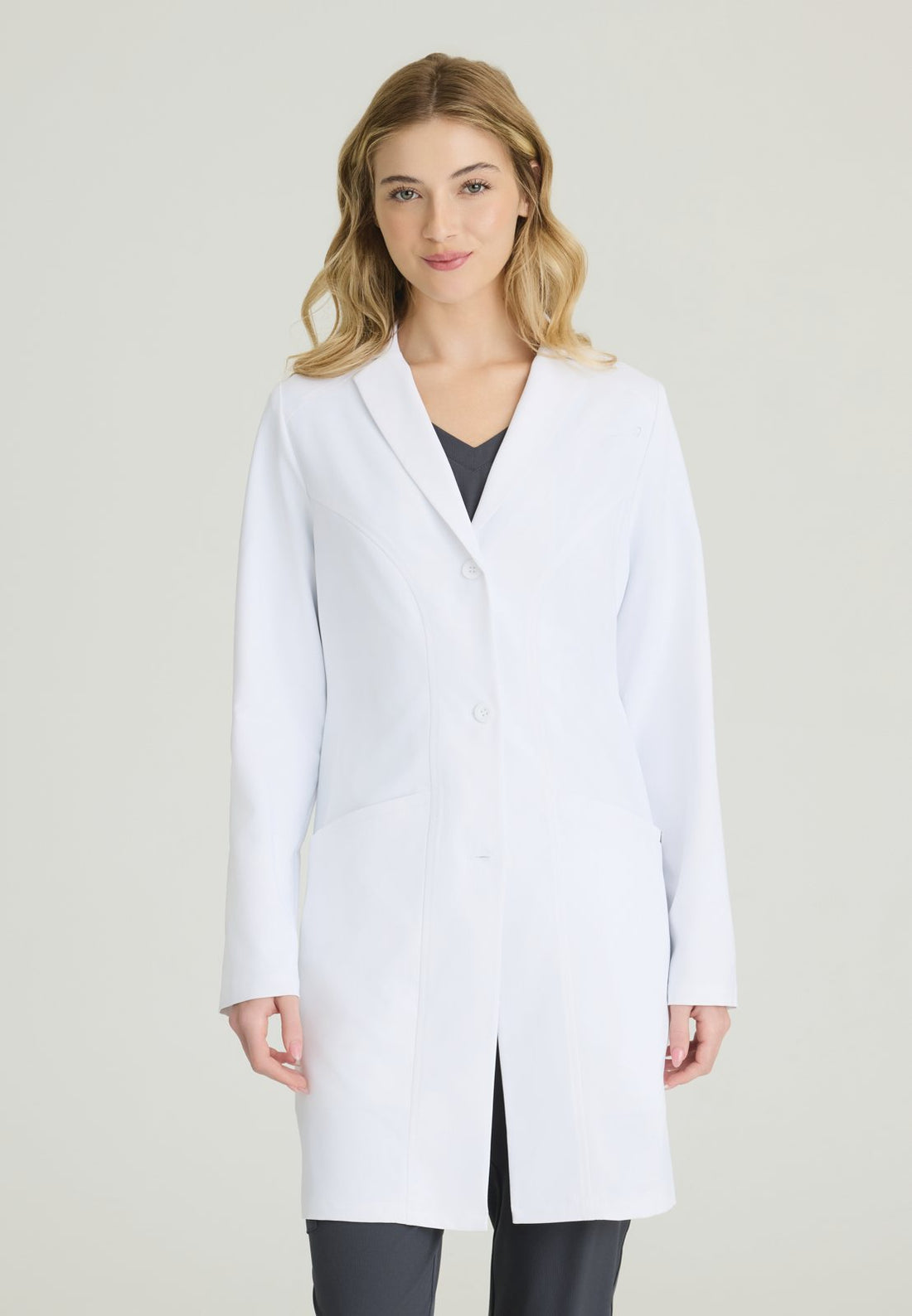 SKC970 Flourish Lab Coat — WHITE
