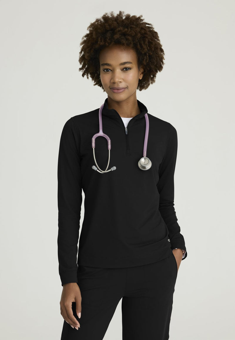 SKT274 Atlas Long Sleeve Knit Top — BLACK