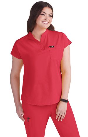 1093 Ari Top — Heather Candy Red